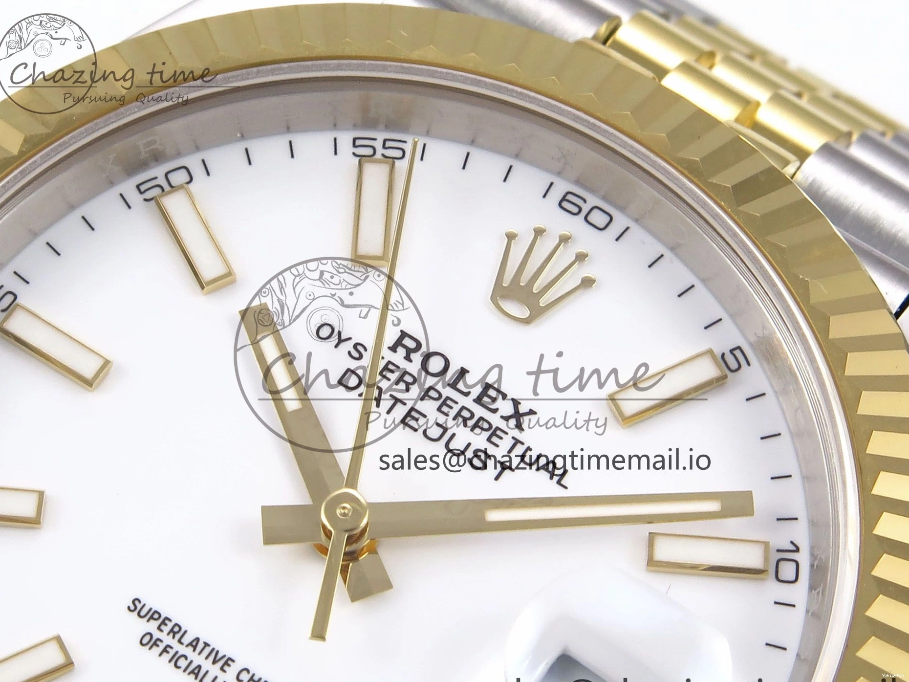 SS Best 41 Bracelet EWEF Stick DateJust Dial Jubilee A3235 White on Edition 126333 YG 0305